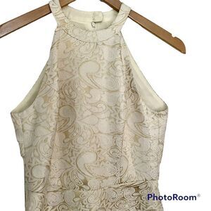 Tocca, Cream and Gold  Sleeveless Dress